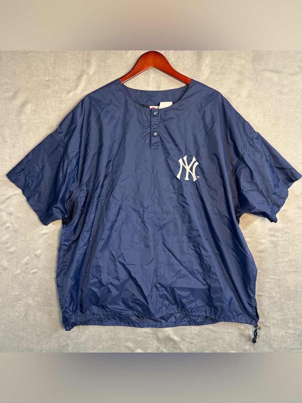 Vintage Rawlings New York Yankees Windbreaker Pullover Jacket XXL 2XL MLB Navy